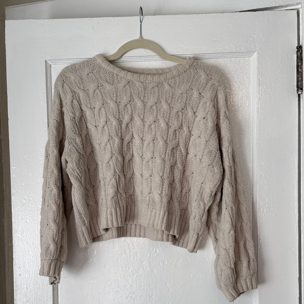 moon & madison Cable Knit Sweater in Beige